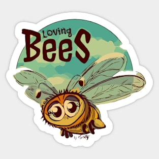 Loving bees Sticker